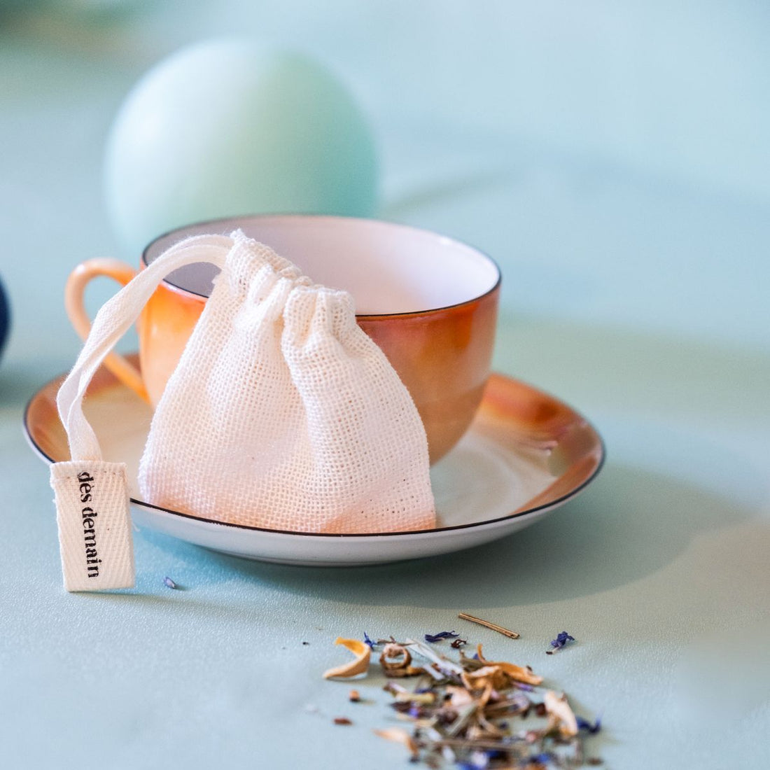 Le lot de 2 sachets de thé réutilisables en coton biologique